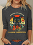 Vintage Childless Cat Ladies For Kamala Harris 2024 Election Casual Long Sleeve Shirt