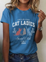 Women's Childless Cat Lady Print Crew Neck T-Shirt