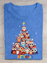 Owl Christmas Tree Cotton T-shirt