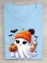 Fun Halloween Pumpkin Printed Round Neck T-shirt