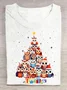 Owl Christmas Tree Cotton T-shirt