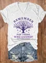 Women's Remember For Those Who Cannot Dementia Alzheimer's Disease Awareness printed V-neck T-shirt