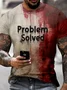 Men's Bloody Problem Solved Halloween Print T-Shirt