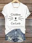 Women's Childless Cat Lady Casual V-Neck Tee