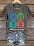 💙VOTE BLUE💙Women's Vote Like A Childless Cat Lady Print Round Neck T-shirt