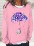 Women's I Will Remember For You Dementia Alzheimer's Disease Awareness Print Casual Sweatshirt