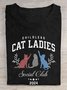 Childless Cat Lady Print  Cotton T-shirt