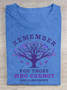 Women's Remember For Those Who Cannot Dementia Alzheimer's Disease Awareness Printed Cotton T-Shirt