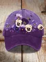 Unisex Purple Floral Print Alzheimer's Awareness Support Print Hat