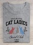 Childless Cat Lady Print  Cotton T-shirt