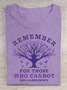 Women's Remember For Those Who Cannot Dementia Alzheimer's Disease Awareness Printed Cotton T-Shirt