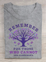 Women's Remember For Those Who Cannot Dementia Alzheimer's Disease Awareness Printed Cotton T-Shirt