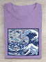 Blue Cats Wave Cotton T-Shirt