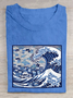 Blue Cats Wave Cotton T-Shirt