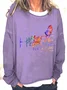 Women's Hope For A Cure Purple Ribbon Alzheimer's Awareness Fighter Supporter  Casual Sweatshirt