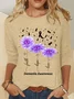 Women's Faith Hope Love Alzheimer's Awareness Print Casual Long Sleeve Shirt