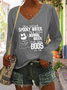 Spooky Water Casual V-Neck Long Sleeve Shirt