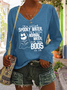 Spooky Water Casual V-Neck Long Sleeve Shirt