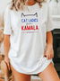 Cat Ladies For Kamala Shirt Kamala Harris 2024 Cotton T-shirt