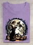 Happy Halloween Cat  Cotton T-shirt