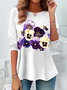 Purple flower Alzheimer's Awareness Long sleeve Shirt