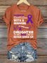 Alzheimer's Awareness Dementia Doesn't Come With a Manual It Comes With a Daughter Who Never Gives Up Text Letters Casual T-Shirt