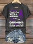 Alzheimer's Awareness Dementia Doesn't Come With a Manual It Comes With a Daughter Who Never Gives Up Text Letters Casual T-Shirt