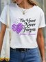 Alzheimer's Awareness The Heart Never Forgets  Cotton T-shirt