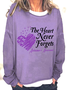 Alzheimer's Awareness The Heart Never Forgets Casual Sweatshirt