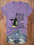 Women's Halloween Buckle Up Buttercup You Just Flipped My Witch Switch Casual T-Shirt