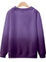 Alzheimer's Crew Neck Loose Purple Floral Casual Sweatshirt