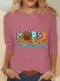 Happy Thanksgiving Turkey Pumpkin Season Casual Long Sleeve Shirt