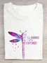 You May Not Remember But I Will Never Forget Dragonfly Alzheimer's Awareness Cotton T-shirt