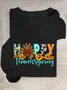 Happy Thanksgiving Turkey Pumpkin Season Casual Long Sleeve Shirt