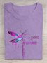 You May Not Remember But I Will Never Forget Dragonfly Alzheimer's Awareness Cotton T-shirt