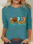 Happy Thanksgiving Turkey Pumpkin Season Casual Long Sleeve Shirt