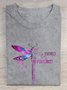 You May Not Remember But I Will Never Forget Dragonfly Alzheimer's Awareness Cotton T-shirt