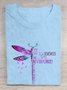 You May Not Remember But I Will Never Forget Dragonfly Alzheimer's Awareness Cotton T-shirt