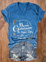 Women'S Merry Christmas Printed Casual T-Shirt