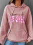 In October We Wear Pink Breast Cancer Awareness Simple Loose Hoodie