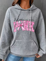 In October We Wear Pink Breast Cancer Awareness Simple Loose Hoodie