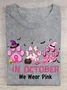 In October We Wear Pink Halloween Fur Dogs Witch Breast Cancer Awareness Cotton T-Shirt