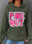 Breast Cancer Football Pink Out Simple Loose Hoodie