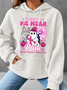 In October We Wear Pink Breast Cancer Awareness Simple Loose Hoodie