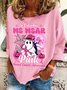 In October We Wear Pink Breast Cancer Awareness Casual Sweatshirt