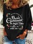 Merry Christmas Printed Casual Sweatshirt