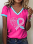 Women's Breast Cancer Awareness Print T-Shirt