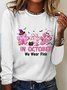 In October We Wear Pink Halloween Fur Dogs Witch Breast Cancer Awareness Casual Long Sleeve Shirt