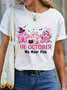 In October We Wear Pink Halloween Fur Dogs Witch Breast Cancer Awareness Cotton T-Shirt