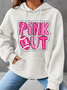 Breast Cancer Football Pink Out Simple Loose Hoodie